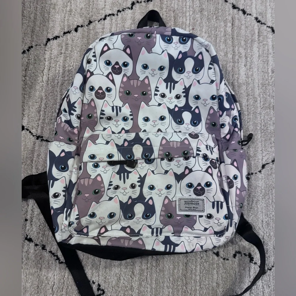 Cat Print Backpack - Picture 1 of 3